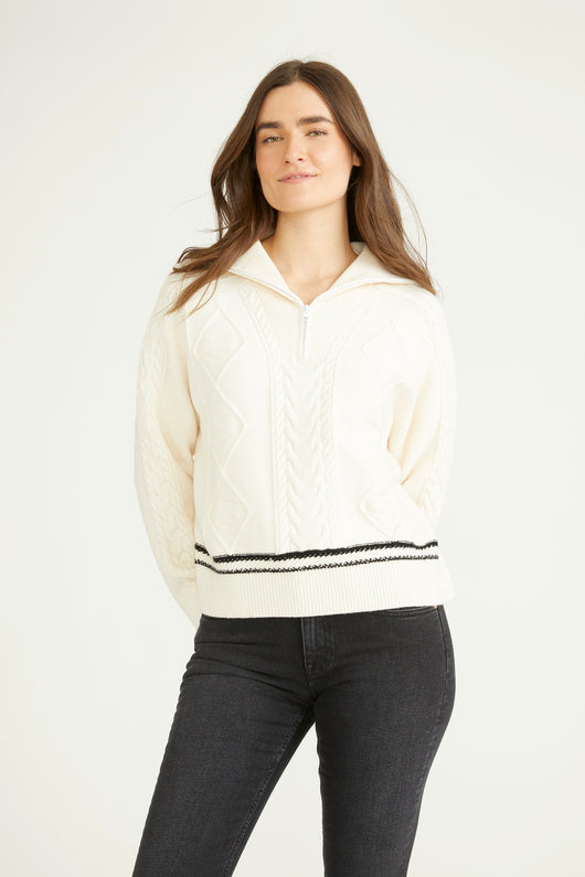 Half Zipped Pullover - Creme